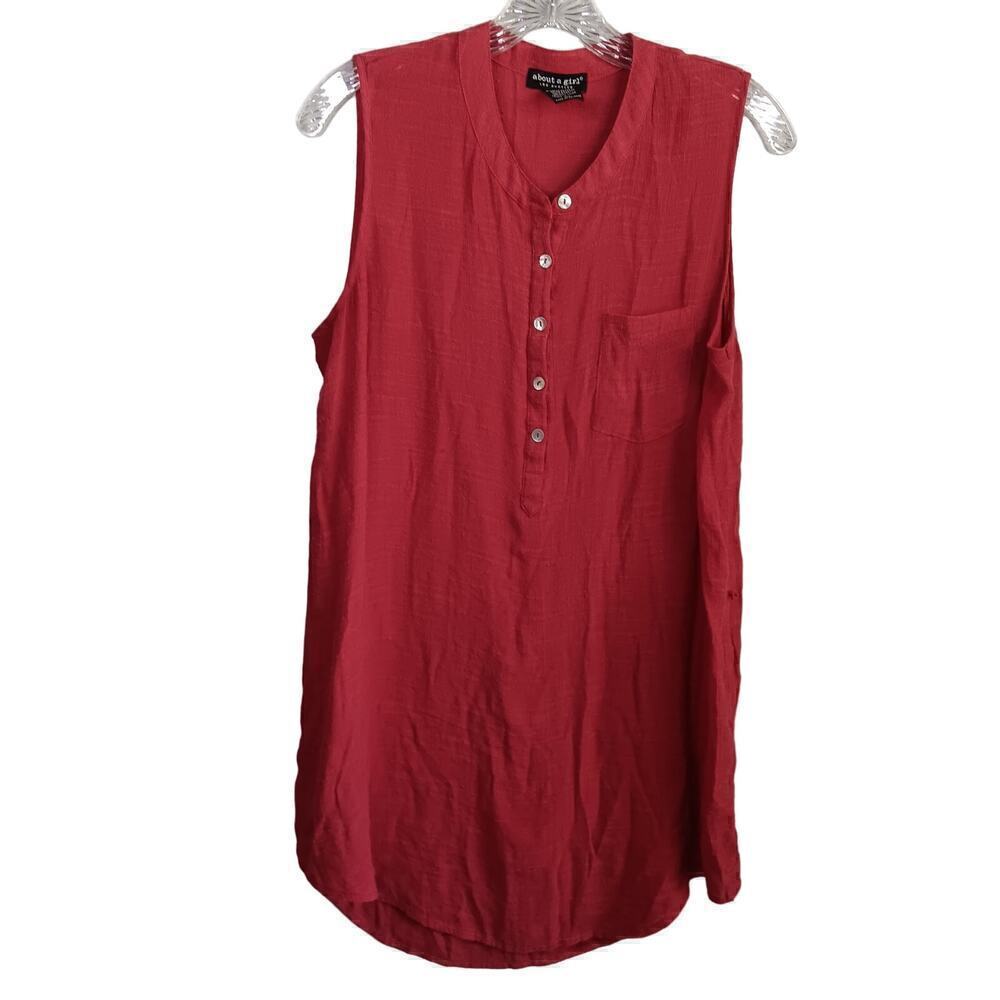 Gently Used About a Girl Gauze Sleeveless Berry Top Size XL